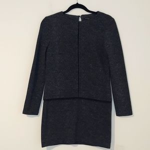 Shesmiss long sleeve shift dress jheather grey size S